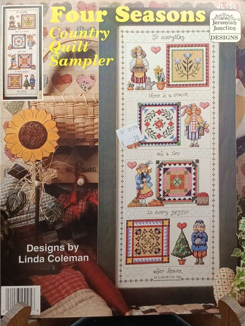Four Seasons Country Quilt Sampler Cross-Stitch Pattern By Linda Coleman Jeremia